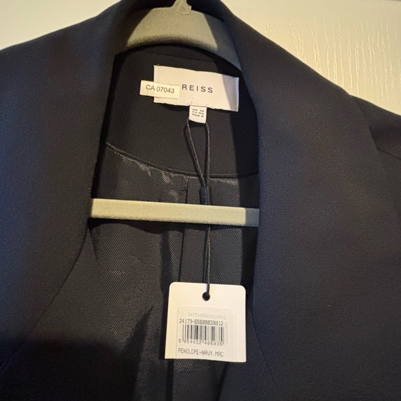 Reiss Navy Trench Coat - Picture 2 of 3